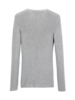 Pullover mit Knopfleiste, grau melange, Rückseite