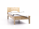 Bett Alpina mit Betthaupt, 90 x 210 cm, Zirbe