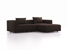 Lounge-Sofa Sereno, bodennah, B267xT180xH71 cm, Sitzhöhe 43 cm, mit Liegeteil rechts inkl. 2 Kissen (70x55 cm), Eiche, Wollstoff Stavang Torf