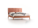 Polsterbett Filomena, 180 x 210 cm, Wollstoff Elverum Ziegel (85), Eiche