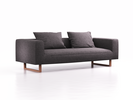 3er Sofa Sereno, B235xT96xH71cm, Sitzhöhe 43 cm, inkl. 2 Kissen (70x55 cm), Kufenfuß Buche, Wollstoff Stavang Stein