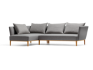 Lorea Ecksofa, Buche, mit Bezug Wollstoff Elverum Mocca