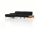 Lounge-Sofa Alani, Liegeteil links, B 300 x T 179 cm, Sitzhöhe in cm 44, mit Bezug Wollstoff Kaland Mocca (69), Buche