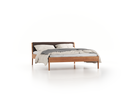 Bett Almeno mit Kopfhaupt inkl. wechselbarer Housse, 160 x 200 cm, Wollstoff Tano Natur Dunkel (81), Eiche
