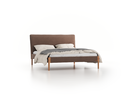 Bett Lorea mit Polsterbetthaupt, 160 x 200 cm, Wollstoff Tano Natur (79), Eiche