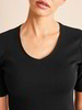 Shirt Kurzarm Rippe, schwarz