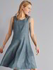 Kleid-godets, denim chambray