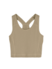 Yogatop aus Bio Baumwolle, light khaki