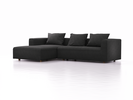 Lounge-Sofa Sereno, bodennah, B297xT180xH71 cm, Sitzhöhe 43 cm, mit Liegeteil links inkl. 3 Kissen (70x55 cm), Eiche, Wollstoff Stavang Mocca