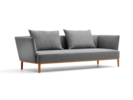 Lorea 3er-Sofa, Buche, mit Bezug Wollstoff Elverum Mocca