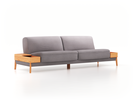 2er-Sofa Alani, B 212 x T 94 cm, Sitzhöhe in cm 44, mit Bezug Wollstoff Stavang Kiesel (62), Buche