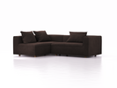 Ecksofa Sereno, bodennah, B246xT180xH71 cm, Sitzhöhe 43 cm, mit Liegeteil links, inkl. 3 Kissen (70x55 cm), Eiche, Wollstoff Stavang Torf