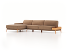Lounge-Sofa Alani, B 340 x T 179 cm, Liegeteil links, Sitzhöhe in cm 44, mit Bezug Wollstoff Elverum Haselnuss (74), Buche