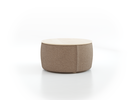 Sofatisch/Hocker Tambor mit Stauraum u. Holzdeckel, H 34,3 cm, Ø 64 cm, Bezug Wollstoff Stavang Sand (66), Esche