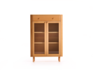 Schrank Tonda 2-türig mit 1 Lade, Glas, Buche