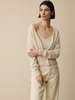 Strickjacke aus Bio-Wolle, natur melange