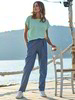 Shirt-kurzarm,  aqua & Joggpants denim chambray