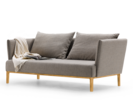 2er Sofa Lorea, mit Bezug Wollstoff Tano Natur, Eiche