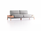 Sofa Alani, B212xT94xH82 cm, Sitzhöhe 44 cm, Buche, mit Bezug Wollstoff Kaland Kiesel