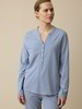 Schlafshirt aus Bio-Baumwolle, meerblau/weiß ringel