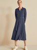 Hemdblusen-Kleid Jersey, stahlblau