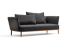 Lorea 2er-Sofa, Buche, mit Bezug Wollstoff Kaland Schiefer