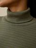 Rollkragenshirt aus Bio Baumwolle, ringel grün
