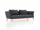 3er Sofa Lorea, B 235 x T 92,5 cm, mit Bezug Wollstoff Elverum Torfblau (82), Buche