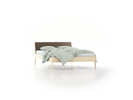 Bett Almeno mit Kopfhaupt inkl. abnehmbare Housse, 140 x 200 cm, Wollstoff Tano Natur (79), Esche