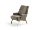 Fauteuil Coppa, Eiche, mit Bezug Wollstoff Stavang Torf