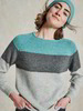 Pullover-Raglan, strick blockstreifen