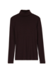 Rollkragenshirt aus Bio Wolle, 08 aubergine