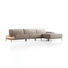 Lounge-Sofa Alani, Liegeteil rechts, B 340 x T 179 cm, Sitzhöhe in cm 44, mit Bezug Wollstoff Tano Natur (79), Eiche
