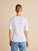 Shirt Kurzarm Rippe, weiss