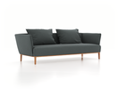 3er Sofa Lorea, B 235 x T 92,5 cm, mit Bezug Wollstoff Elverum Grüngrau (84), Eiche