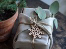 2er Set Weihnachtsschmuck, Schneeflocke, Buchenholz