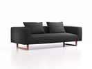 3er Sofa Sereno, B235xT96xH71cm, Sitzhöhe 43 cm, inkl. 2 Kissen (70x55 cm), Kufenfuß Buche, Wollstoff Stavang Mocca