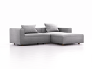Lounge-Sofa Sereno, bodennah, B267xT180xH71 cm, Sitzhöhe 43 cm, mit Liegeteil rechts inkl. 2 Kissen (70x55 cm), Eiche, Wollstoff Stavang Kiesel