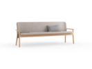 Polsterbank Kilian, 220 cm, Wollstoff Tano Natur, Buche