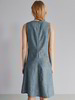 Kleid-godets, denim chambray