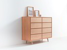 Highboard Tesoro mit 8 Laden,  Buche