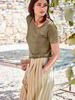 Shorts-Streifen, gelber streifen & Kurzarm-Shirt, khaki
