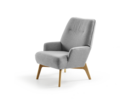 Fauteuil Coppa, Eiche, mit Bezug Wollstoff Stavang Kiesel