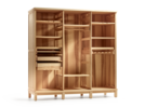 Kleiderschrank Hiraki 3türig mit Fußgestell, Türen Holzfüllung, Kernesche