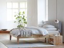 Bett Alpina, Zirbe, Polsterbetthaupt: Wollstoff Stavang Kiesel