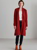 Lange Strickjacke-Blockstreifen, rostrot