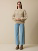Pullover aus Alpakawolle und Bio-Baumwolle, strick sand/eisblau