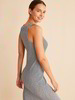 Kleid, ringel-rippe natur/navy