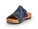 Denim Pantolette mit Holzsohle, 36 dark denim