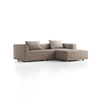 Lounge-Sofa Sereno inkl. 2 Kissen (70x55 cm), B 267 x T 180 cm, Liegeteil rechts, Bodennah, mit Bezug Wollstoff Tano Natur (79), Buche